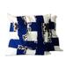 'Blue and White West African Cotton Print Cushion Cover'