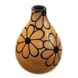 Spring Flowers,'Chulucanas Ceramic Floral Decorative Vase Handmade in Peru'