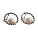 Lassoed Rose,'Pink Cultured Pearl and Sterling Silver Earrings'
