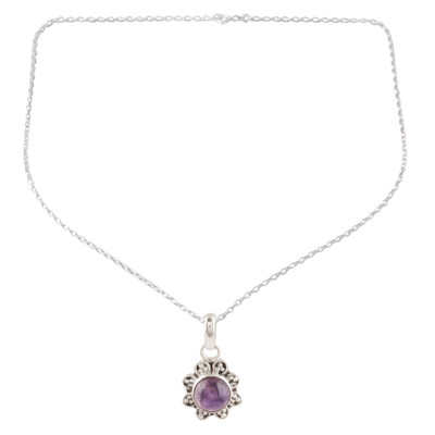 Gracious Flower,'Artisan Crafted Amethyst Necklace'