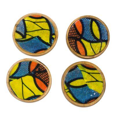 Vibrant Ntoma,'Vibrant Wood and Cotton Coasters fr...