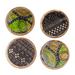 Black and Green Africa,'Black and Green Wood and Cotton Coasters (Set of 4)'