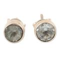 Essence of Glamour,'Classic Blue Topaz Stud Earrings in Sterling Silver'