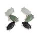 Natural Trio,'Modern 925 Silver Earrings with Jade in 3 Colors'