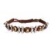 Bronze on Brown,'Brown Bronze and Clear Macrame and Beaded Bracelet'