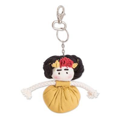 The Coast,'Yellow Cotton Doll Keychain Hand-Woven in Costa Rica'