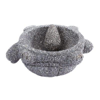 Tortoise Tradition,'Basalt Mortar and Pestle in a Tortoise Shape'