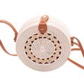 Natural Circuit,'Ate Grass and Bamboo Round Woven Shoulder Bag'