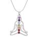 Seven Chakra Rainbow,'Thai Gemstone and Sterling Silver 7 Chakra Necklace'