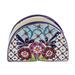 Traditional Flowers,'Majolica Ceramic Napkin Holder from Mexico'