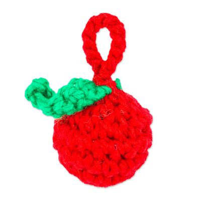 Cute Cherry,'Cherry Crocheted Charm for Handbags Handmade in Mexico'