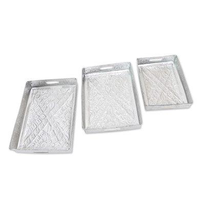 Higher Love,'Handmade Decorative Aluminum Trays (Set of 3)'