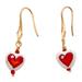 '14k Gold-Plated Dangle Earrings with Heart-Shaped Howlite'