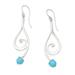 Sky Melody,'Hand Crafted Sterling Silver Dangle Earrings from Bali'