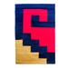 Bold Steps,'Hand Loomed Wool Area Rug from Mexico (2x3)'