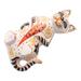 Cat and Koi,'Hand Crafted Suar Wood Cat Statuette'