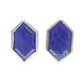 Into the Universe,'Geometric Lapis Lazuli Button Earrings'