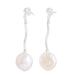 Treasure of the Depths,'Sterling Silver Dangle Earrings with Cultured Pearls'