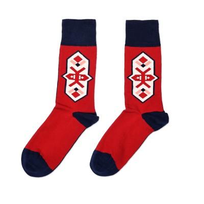 Gyumri Experience,'Cotton Blend Socks Featuring Traditional Armenian Motifs'