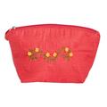 Poppy Beauty,'Embroidered Floral Poppy Cotton Cosmetic Bag with Zipper'