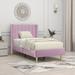 Wade Logan® Eriksay Low Profile Upholstered Platform Bed w/ Wingback Headboard Velvet, Linen in Pink | Twin | Wayfair