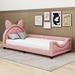 Harriet Bee Hayven Twin Size Upholstered Storage Bed w/ Carton Ears Shaped Headboard Upholstered, in Pink | 37 H x 40.9 W x 80.3 D in | Wayfair