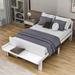 Latitude Run® Vivvian Full Size Wood Platform Bed w/ Headboard, Footboard Bench & 2 Drawers Wood in White | 32 H x 57 W x 94 D in | Wayfair