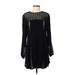 English Factory Casual Dress - A-Line Crew Neck Long sleeves: Black Dresses - Women's Size Small