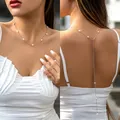 IngeSight.Z-Collier avec pendentif en perles ovales simples pour femme bijou de mariage style