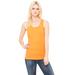 Bella + Canvas 1080 Women's Baby Rib Tank Top in Orange size Small | Ringspun Cotton B1080