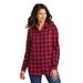 Port Authority LW668 Women's Plaid Flannel Tunic in Red/Black Buffalo Check size Small