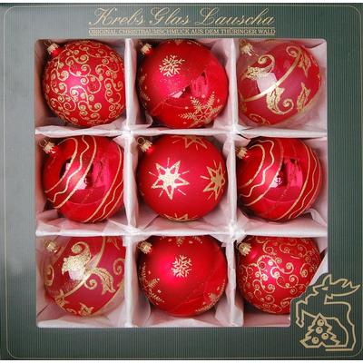 Weihnachtsbaumkugel KREBS GLAS LAUSCHA "Weihnachtsdeko, Christbaumschmuck, Christbaumkugeln Glas", rot (rot, transparent), Ø:10cm, Glas, Weihnachtsbaumkugeln, Weihnachtsbaumkugeln Weihnachtsdekoration Weihnachtskugel, mundgeblasen, rot, ÃƒËœ ca. 10 cm Image