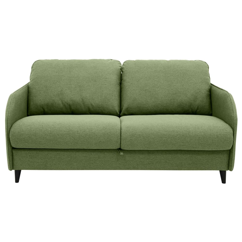 Canapé droit convertible 3 places en tissu vert sauge