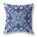 HomeRoots 26" X 26" Blue And Off White Broadcloth Floral Throw Pillow - 29