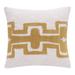 HomeRoots 20" X 20" Yellow And Ivory 100% Cotton Geometric Zippered Pillow