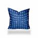 HomeRoots 16" X 16" Blue And White Enveloped Gingham Throw Indoor Outdoor Pillow - 18