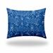 HomeRoots 12" X 16" Blue And White Blown Seam Ikat Lumbar Indoor Outdoor Pillow - 18