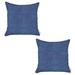 HomeRoots Set Of Two 18" X 18" Blue Zippered Handmade Polyester Throw Pillow