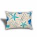 HomeRoots Set Of Three 18" X 18" Ocean Blue And White Corals Blown Seam Coastal Throw Indoor Outdoor Pillow - 18.25