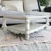 HomeRoots 57" Antiqued White Solid And Manufactured Wood Coffee Table With Shelf - 57