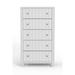 HomeRoots 28" White Solid Wood Five Drawer Standard Chest