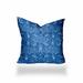 HomeRoots 16" X 16" Blue And White Blown Seam Ikat Throw Indoor Outdoor Pillow - 18