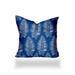 HomeRoots 16" X 16" Blue And White Blown Seam Tropical Throw Indoor Outdoor Pillow - 18