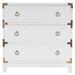 HomeRoots 28" White Solid Wood Three Drawer Standard Dresser