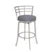 HomeRoots 35" Gray Faux Leather And Iron Swivel Low Back Counter Height Bar Chair - 20