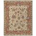 HomeRoots 5' X 8' Ivory Red And Blue Wool Floral Hand Knotted Stain Resistant Area Rug - 5' x 8'