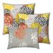 HomeRoots Set Of Three 19" X 19" Gray And White Zippered Floral Throw Indoor Outdoor Pillow Cover - 4