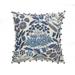 HomeRoots 20" X 20" Navy And Off-White 100% Cotton Floral Zippered Pillow