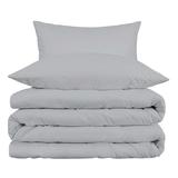 HomeRoots Light Gray King Cotton Blend 1000 Thread Count Washable Duvet Cover Set
