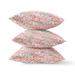 HomeRoots 26" X 26" Peach And Peach Blown Seam Floral Indoor Outdoor Throw Pillow - 29